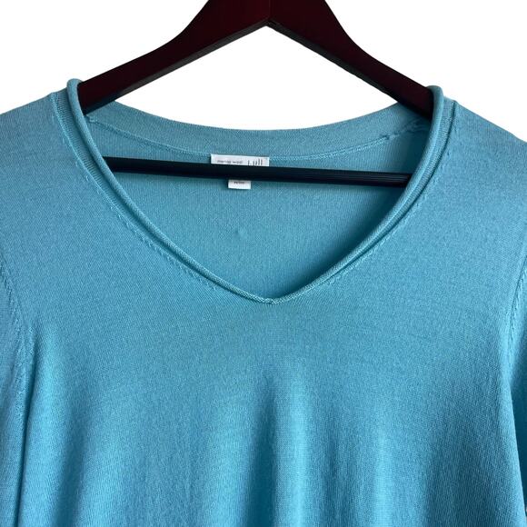 J Jill Women‎ Sweater S Turquoise Lightweight Merino Wool Workwear Quiet Luxury - Picture 10 of 10